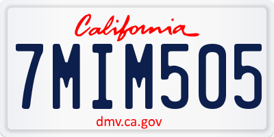 CA license plate 7MIM505