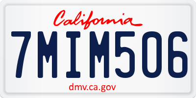 CA license plate 7MIM506