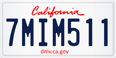 CA license plate 7MIM511