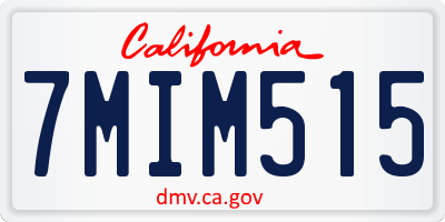 CA license plate 7MIM515