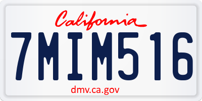 CA license plate 7MIM516