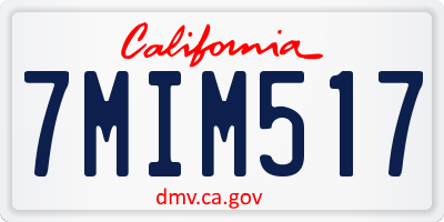 CA license plate 7MIM517
