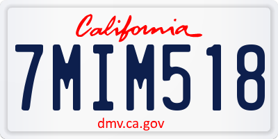CA license plate 7MIM518