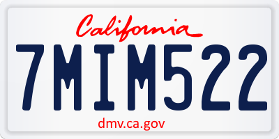CA license plate 7MIM522