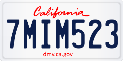 CA license plate 7MIM523