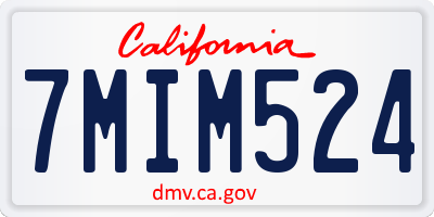 CA license plate 7MIM524