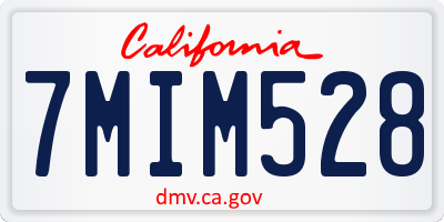 CA license plate 7MIM528