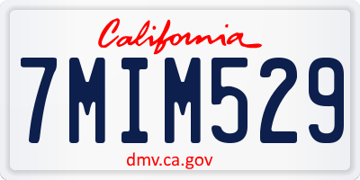 CA license plate 7MIM529