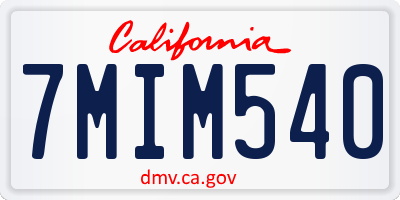 CA license plate 7MIM540
