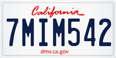 CA license plate 7MIM542