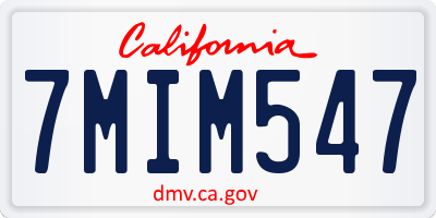 CA license plate 7MIM547