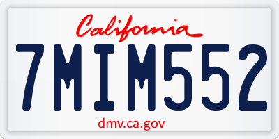 CA license plate 7MIM552