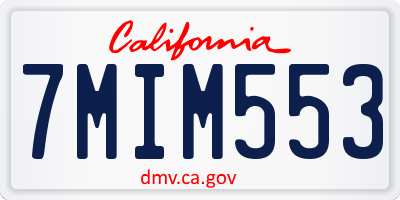 CA license plate 7MIM553