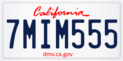 CA license plate 7MIM555