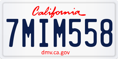 CA license plate 7MIM558