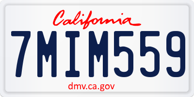 CA license plate 7MIM559