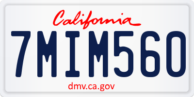 CA license plate 7MIM560
