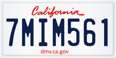 CA license plate 7MIM561