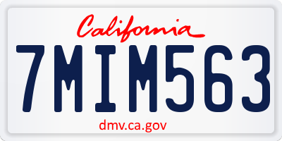 CA license plate 7MIM563
