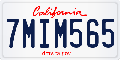 CA license plate 7MIM565