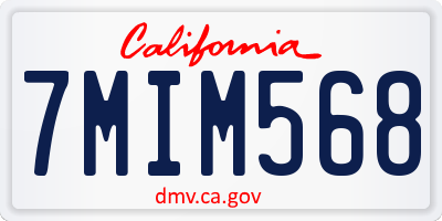 CA license plate 7MIM568