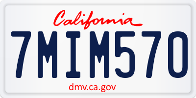 CA license plate 7MIM570