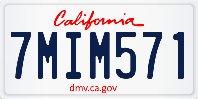 CA license plate 7MIM571