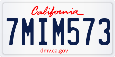 CA license plate 7MIM573