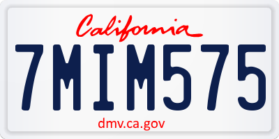 CA license plate 7MIM575