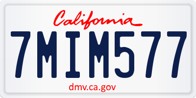 CA license plate 7MIM577