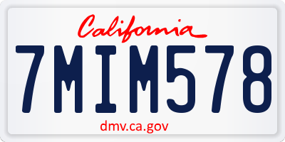 CA license plate 7MIM578