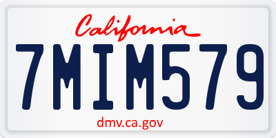 CA license plate 7MIM579