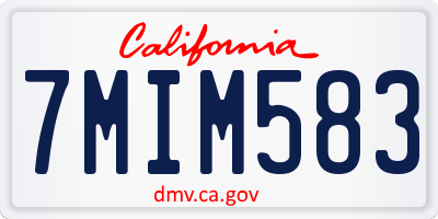 CA license plate 7MIM583