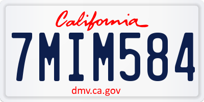 CA license plate 7MIM584