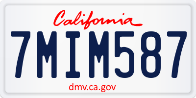 CA license plate 7MIM587
