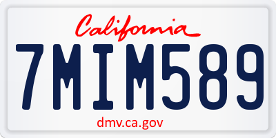 CA license plate 7MIM589