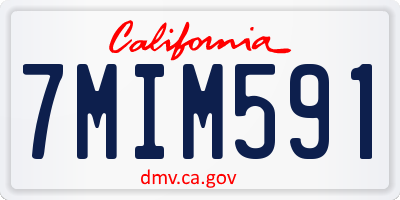CA license plate 7MIM591