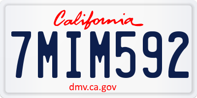 CA license plate 7MIM592