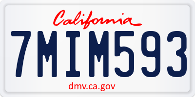 CA license plate 7MIM593