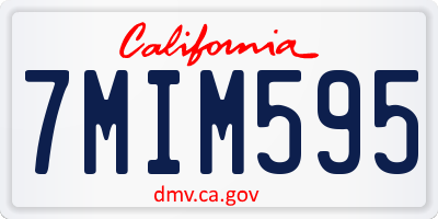 CA license plate 7MIM595