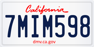 CA license plate 7MIM598