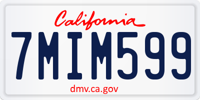CA license plate 7MIM599