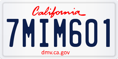 CA license plate 7MIM601