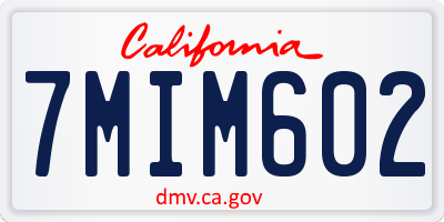 CA license plate 7MIM602