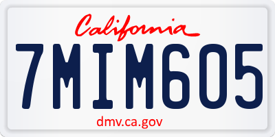 CA license plate 7MIM605