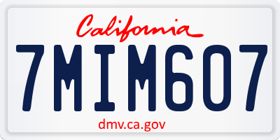 CA license plate 7MIM607