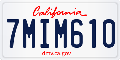 CA license plate 7MIM610