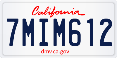 CA license plate 7MIM612