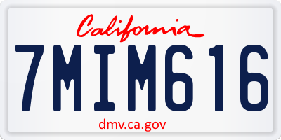 CA license plate 7MIM616