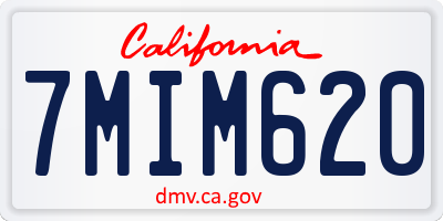 CA license plate 7MIM620